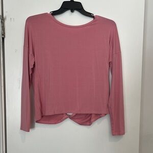 Long-Sleeve Twist-Back Top - Dusty Rose